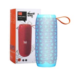 Coluna Bluetooth Portátil T&G TG-106 Chamadas Viva-voz/TF/AUX/FM Azul Prata Coluna Bluetooth Portátil T&G TG-106 Chamadas Viva-voz/TF/AUX/FM Azul Prata